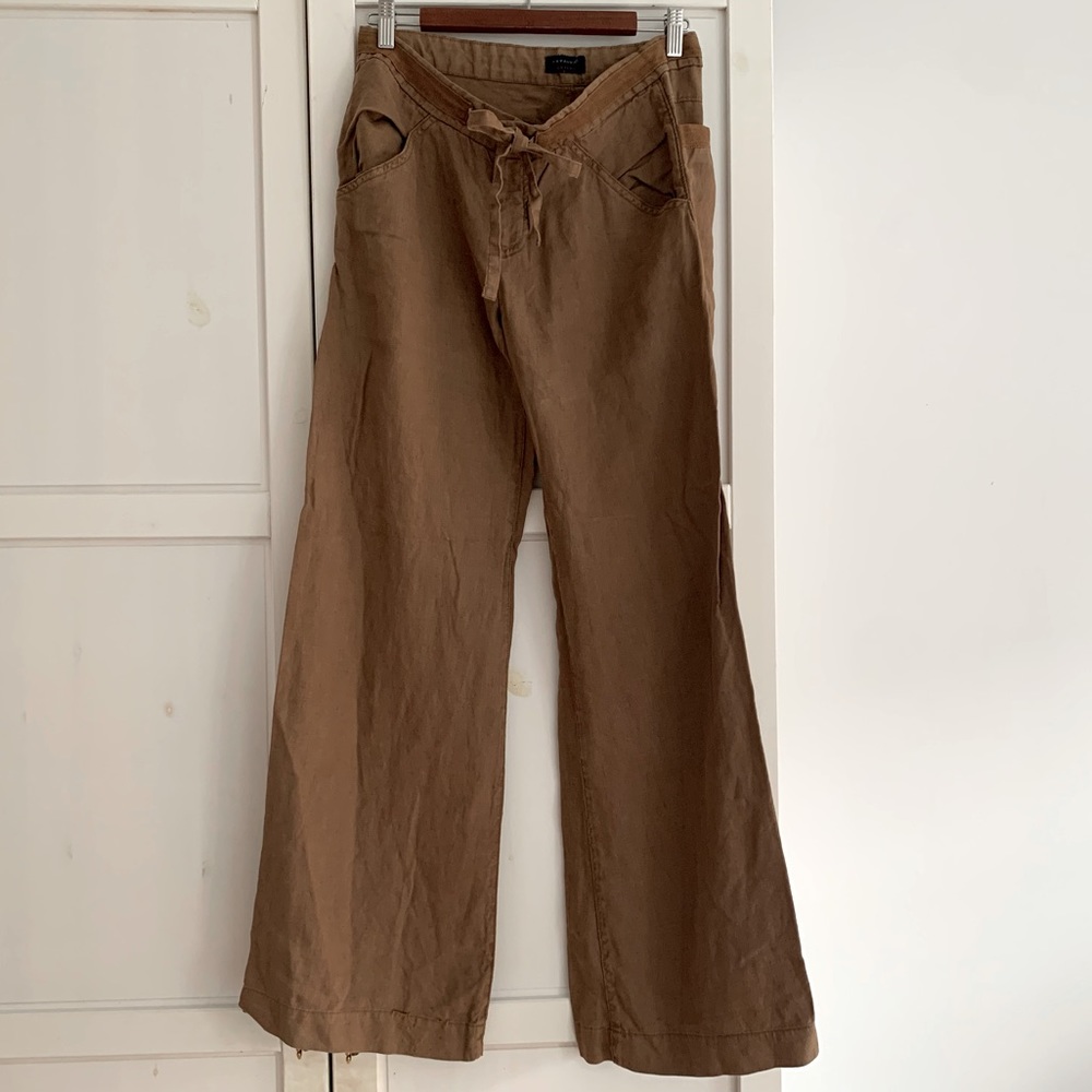 100% Linen wide-leg pants